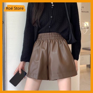 Quần short da nữ thời trang - quần sóc da cạp chun to dáng xòe hàng cao cấp