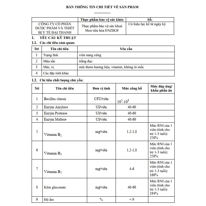 Men tiêu hóa Enzik | Thế Giới Skin Care