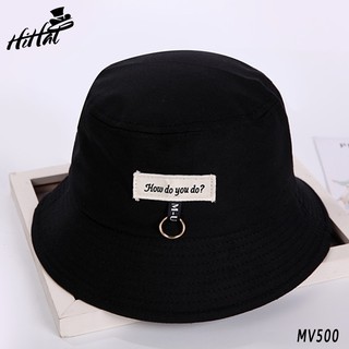 Mũ bucket trơn gắn tag chữ đơn giản phong cách unisex dành cho cả nam và nữ