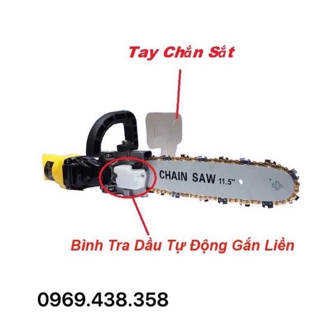 Cưa xích gắn máy mài cầm tay- biến máy mài thành máy cưa điện- cắt gỗ