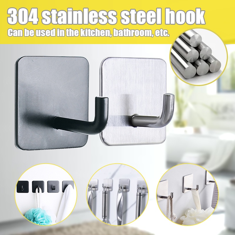 Set 10 Móc Treo Đồ Dán Tường Bằng Thép Không Gỉ