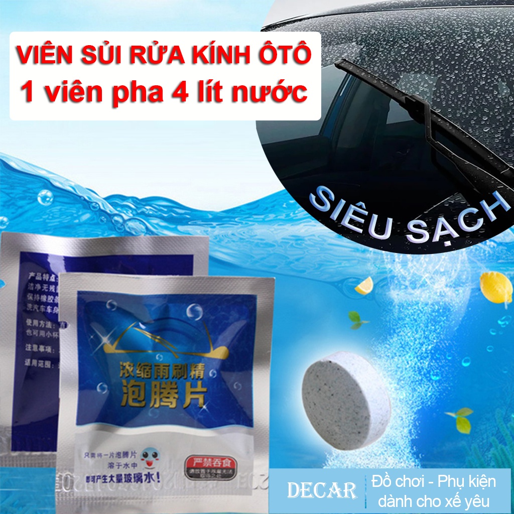 Viên Sủi Rửa Kính Xe Ô Tô Lau Kính, Chùi Kính Siêu Sạch Chuyên Dụng , Vien Sui Rua Kinh Oto Tiện Ích Dễ Sử Dụng
