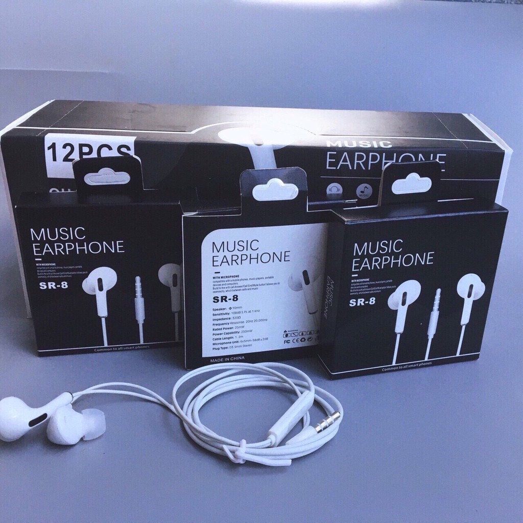 [Mã ELORDER5 giảm 10k đơn 20k] [Miễn Phí Vận Chuyển 50K] Tai Nghe Nhét Tai Sr-8 Âm Thanh Cực Chất