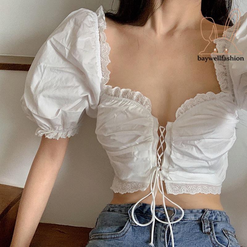 Áo lửng trễ vai in hoa gợi cảm dành cho nữ