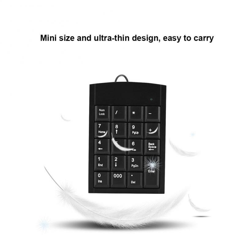 Portable Mini USB Numeric Keypad Number Keyboard for Laptop