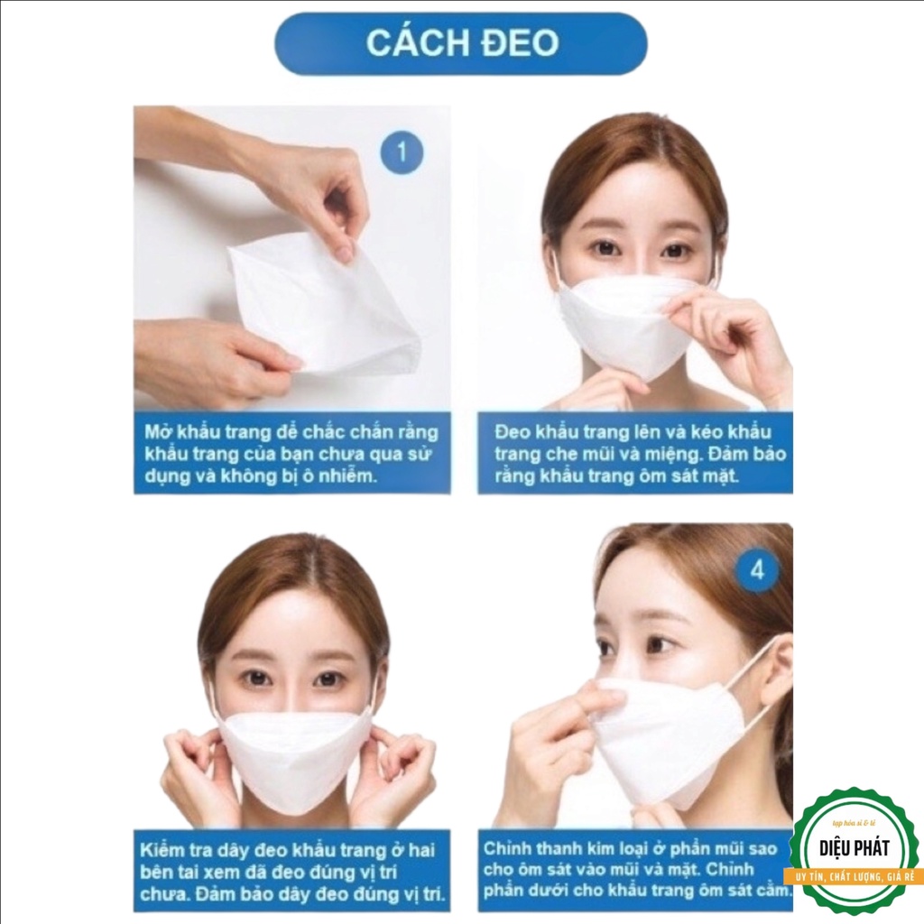 ⚡️ Khẩu Trang Hàn Quốc AJA KF94 MASK 4 Lớp Free Size Túi 10 Cái - Đen, Trắng