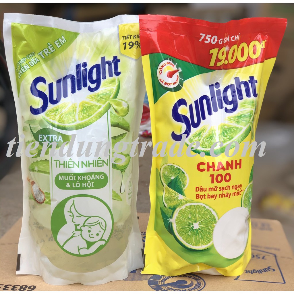 Nước rửa chén Sunlight hương Chanh/Thiên Nhiên/ Matcha Nhật Bản túi 750g 3 màu ngẫu nhiên