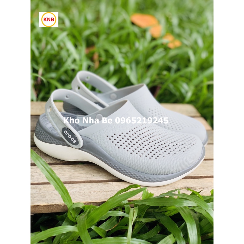 Dép sục cross 360 Literide clog màu ghi lòng ghi, Dép Sục Nam Nữ Literide Clog 360 Đi Nắng Mưa Cao Cấp,hàng xịn