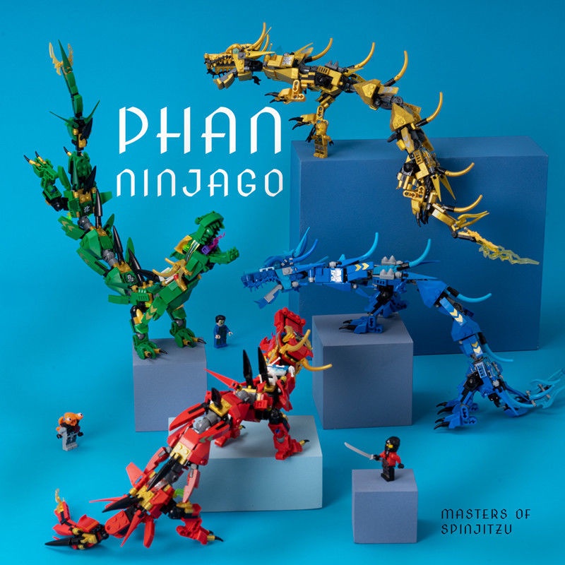 &gt; Tương thích với Đồ chơi lắp ráp Lego Boy Gift Phantom Ninja Building Blocks Trẻ em Khủng long Robot Xếp hình Rồng khổn