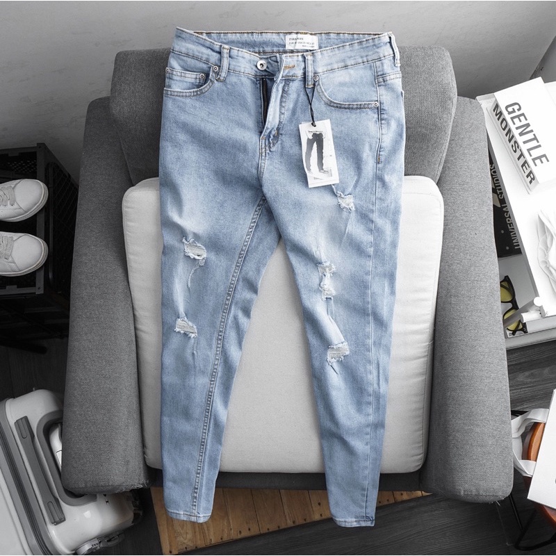 Quần jean dài cao cấp nam slimfit thời trang VNXK ống ôm nhẹ co giãn