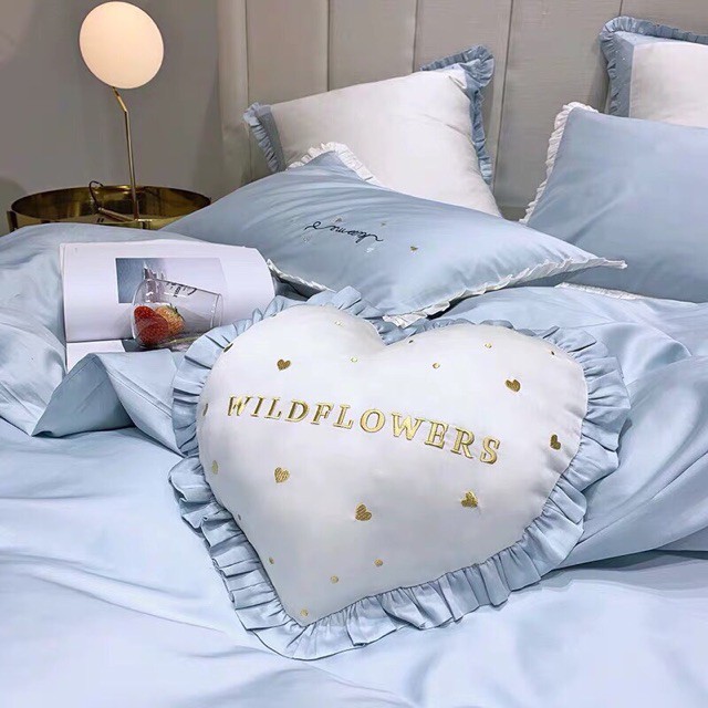 Siêu phẩm set chăn ga gối Kiss me phối 7 món cao cấp