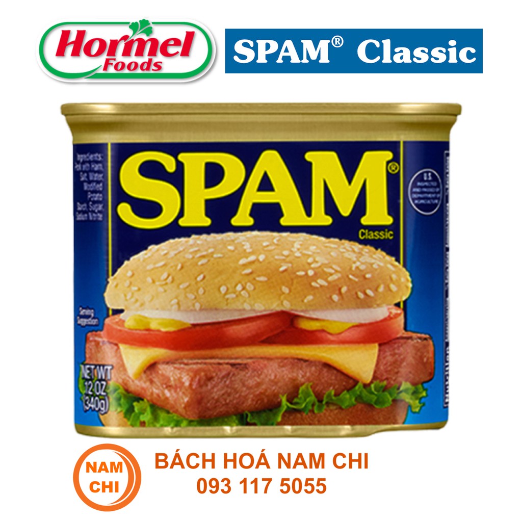 Thịt Hộp SPAM BÁNH MÌ CLASSIC Nhập Khẩu Mỹ 340g