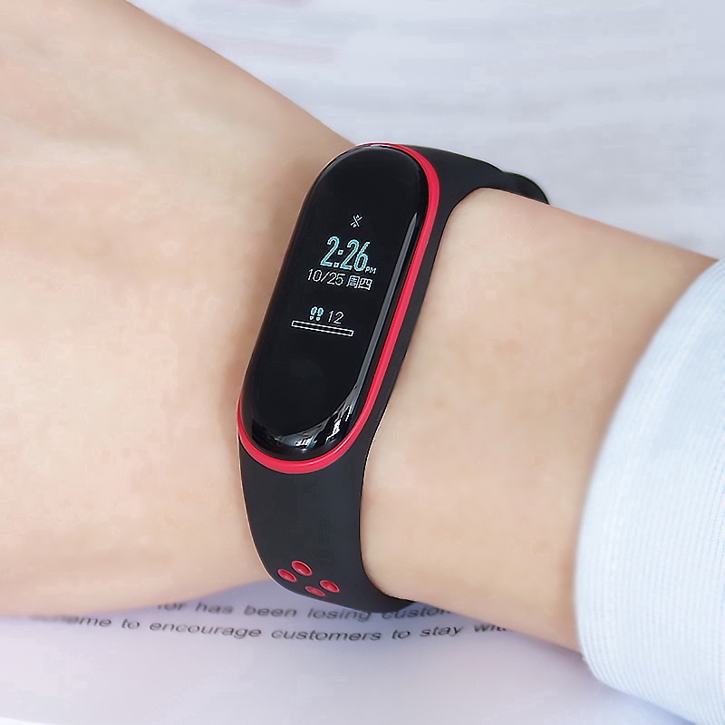 Dây Đeo Thay Thế Chất Liệu Silicon Màu Trơn Cho Xiaomi Mi Band 3 Mi Band 4#5