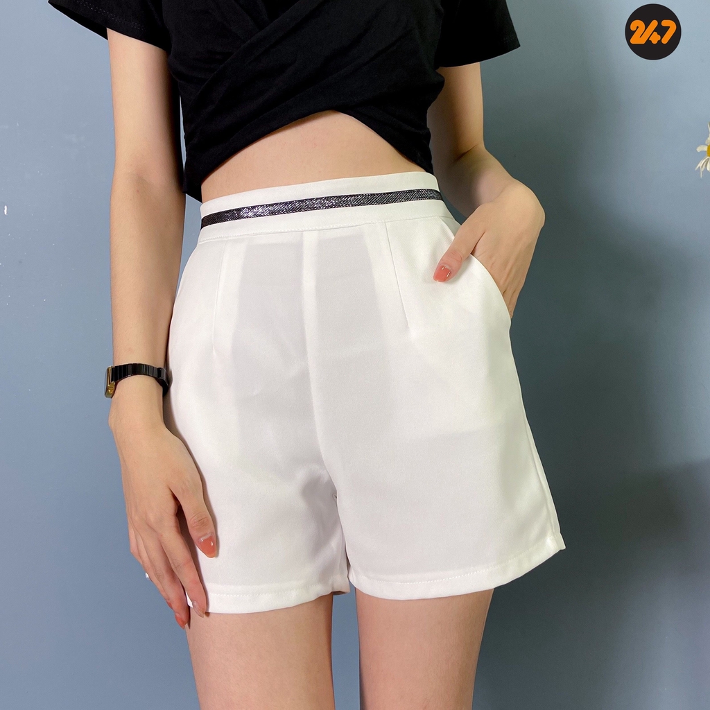 Quần sooc vải cap cao viền kim sa ( ảnh thật ở cuối ) | BigBuy360 - bigbuy360.vn
