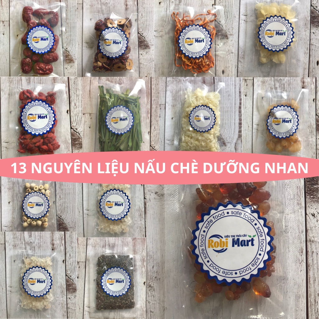 Set chè tuyết yến dưỡng nhan Robi Mart 13 vị nấu 10-12 chén chè hàng chính hãng