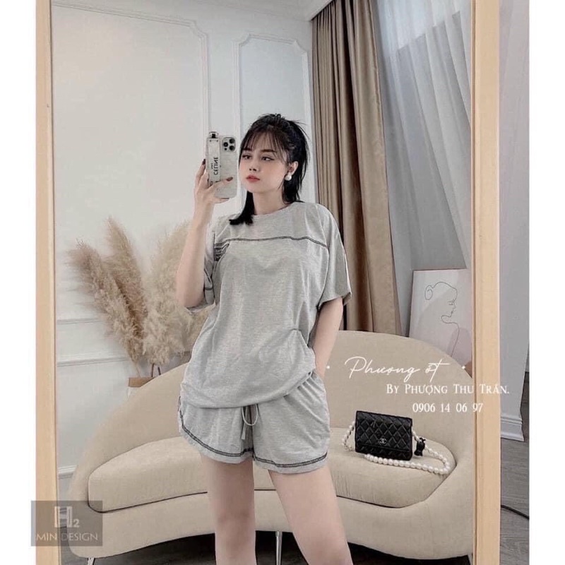 SNU364 BỘ ĐÙI NỮ COTTON ÁO SNOW VIỀN NGANG | BigBuy360 - bigbuy360.vn