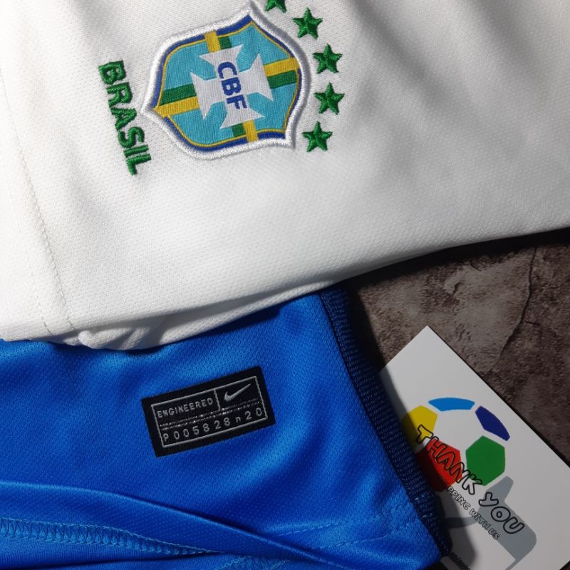 [VẢI THÁI] Bộ áo bóng đá Brazil Xanh dương Sân Khách