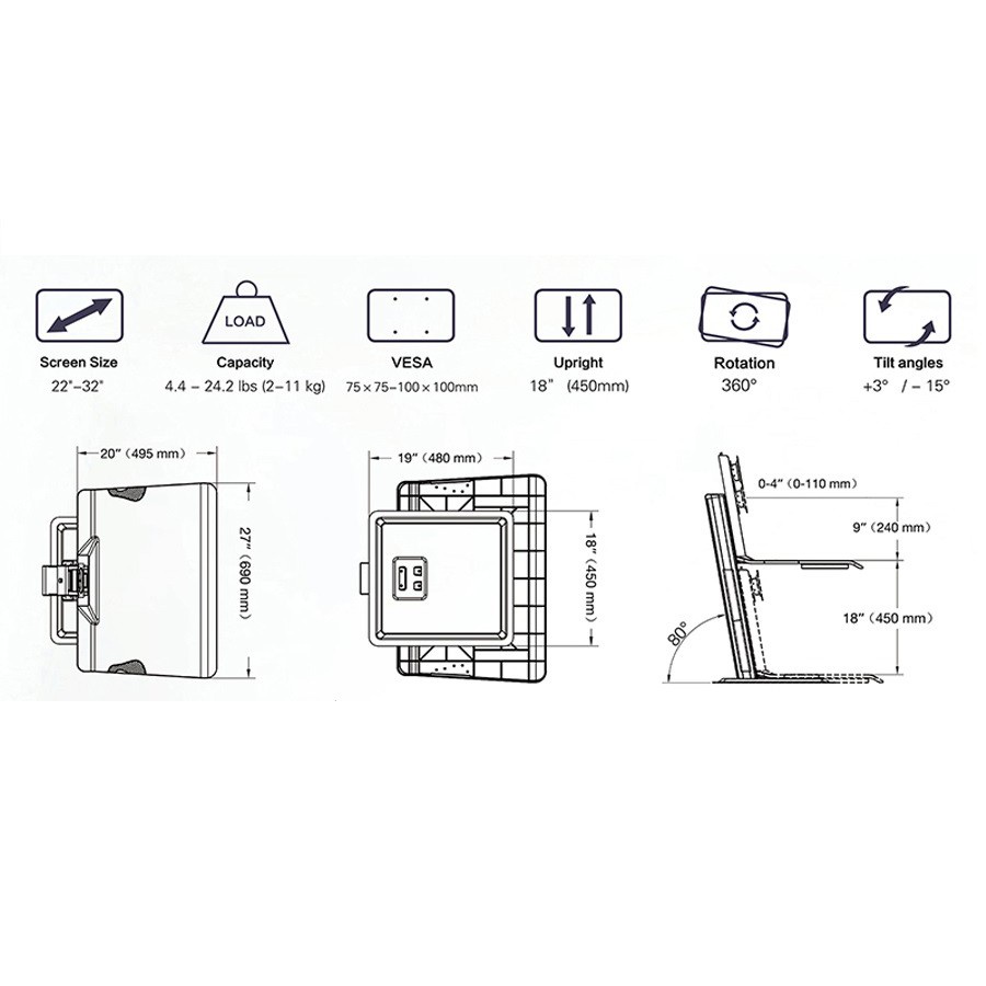 Giá Đỡ Màn Hình Tivi/Máy Tính [ Phù Hợp Màn Hình 17&quot; - 32&quot; ] - [ Hàng Chính Hãng ]