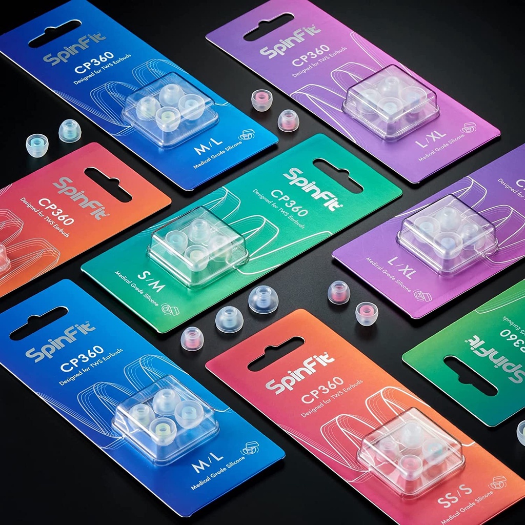 Nút bọc đầu tai nghe Spinfit CP360 bằng silicon chất lượng cao dành cho tai nghe nhét tai không dây
