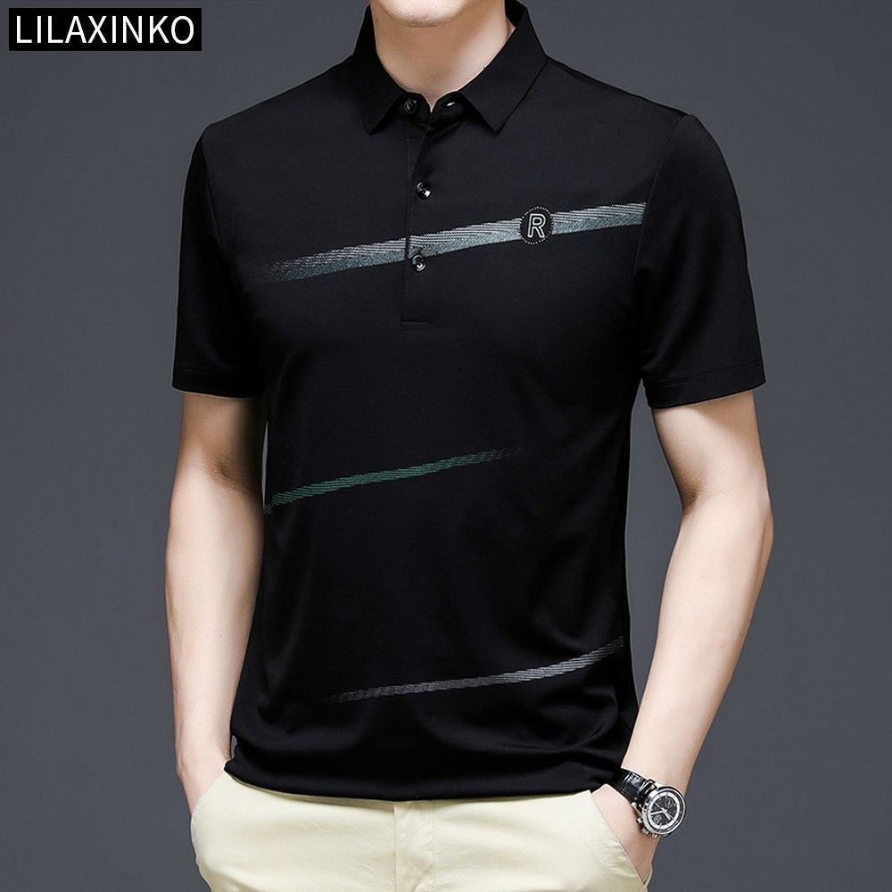 Áo Thun Polo Tay Ngắn Họa Tiết Sọc Ngang 4 Màu Sắc Thời Trang Cho Nam