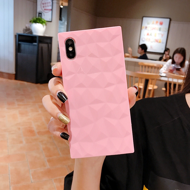 Ốp điện thoại vuông họa tiết kim cương dành cho iPhone 12 11 Pro Max XsMax XR XS X 6 6S Plus 7 8 Plus | BigBuy360 - bigbuy360.vn