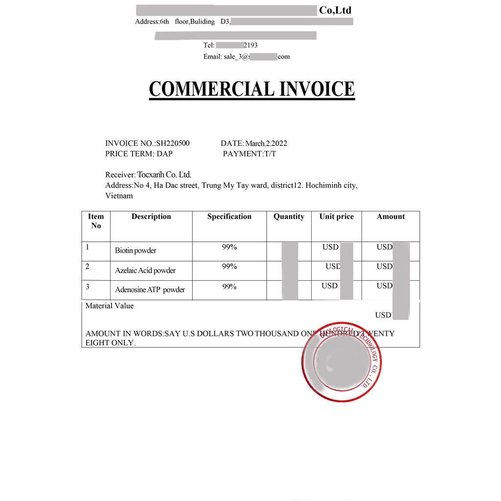 Bột azelaic acid nguyên chất,nguyên liệu mỹ phẩm cho tóc bôi kèm minoxidil, giúp ức chế DHT giảm rụng hói