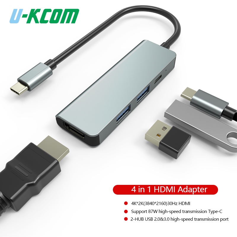 Bộ Chuyển Đổi Nguồn Type-C Với Ethernet 4K HDMI VGA Lan PD Chất Lượng Cao