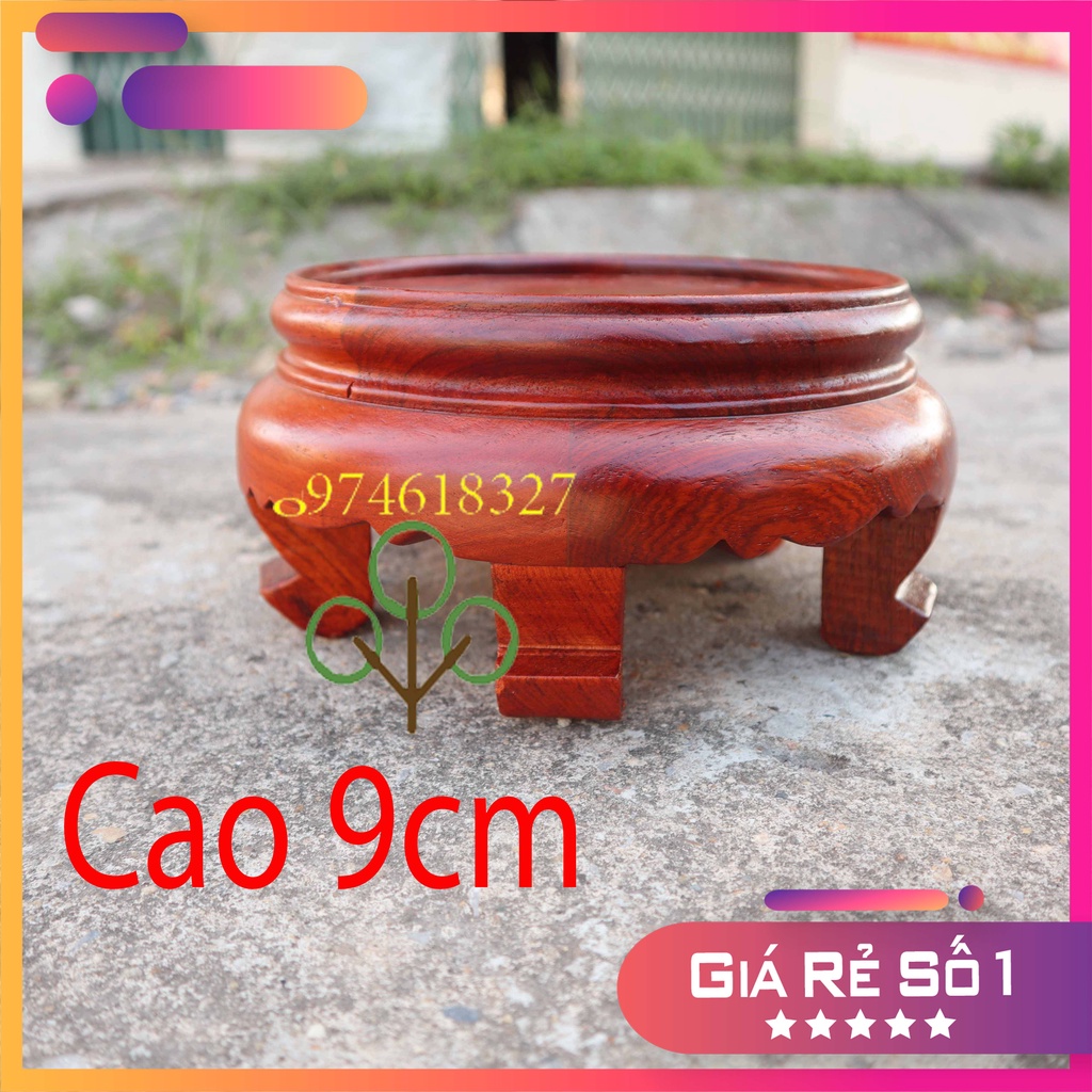 Kỷ tròn đôn chân tròn,đế kê bát hương Cao 9cm gỗ hương