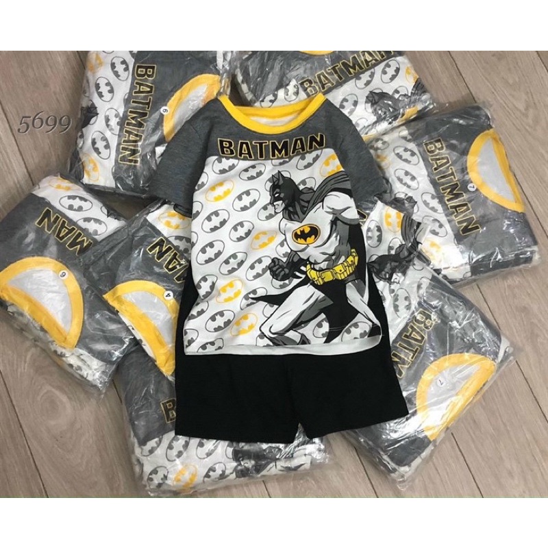 Bộ cộc tay Spiderman Batman, bộ cotton người nhện bé trai, set siêu nhân nhện bé trai hè 2022