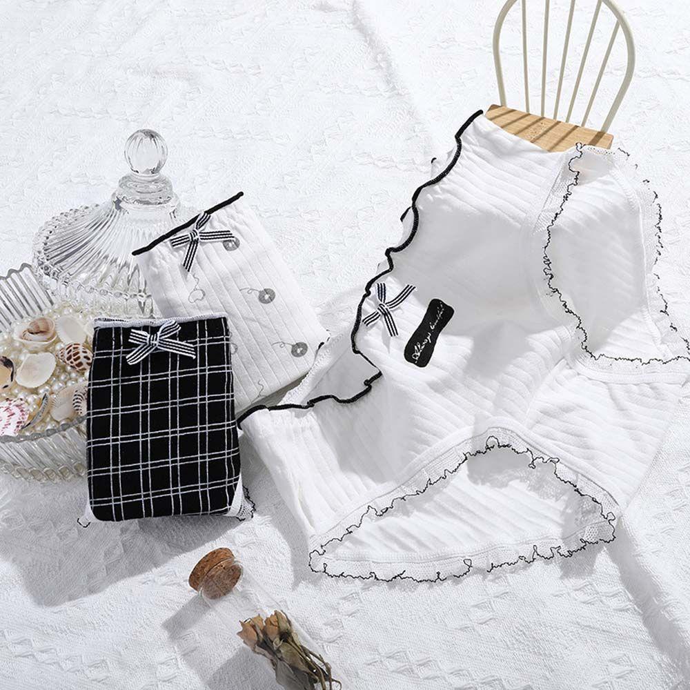 OCEANMAP Quần Lót Cotton Kẻ Sọc Lưng Vừa Co Giãn Thoải Mái Dành Cho Nữ