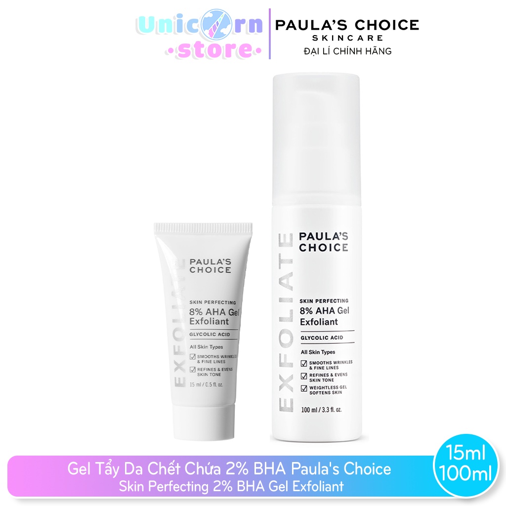 Gel Loại Bỏ Tế Bào Chết Làm Mềm Mịn Da Chứa 8% AHA Paula's Choice Skin Perfecting 8% AHA Gel Exfoliant