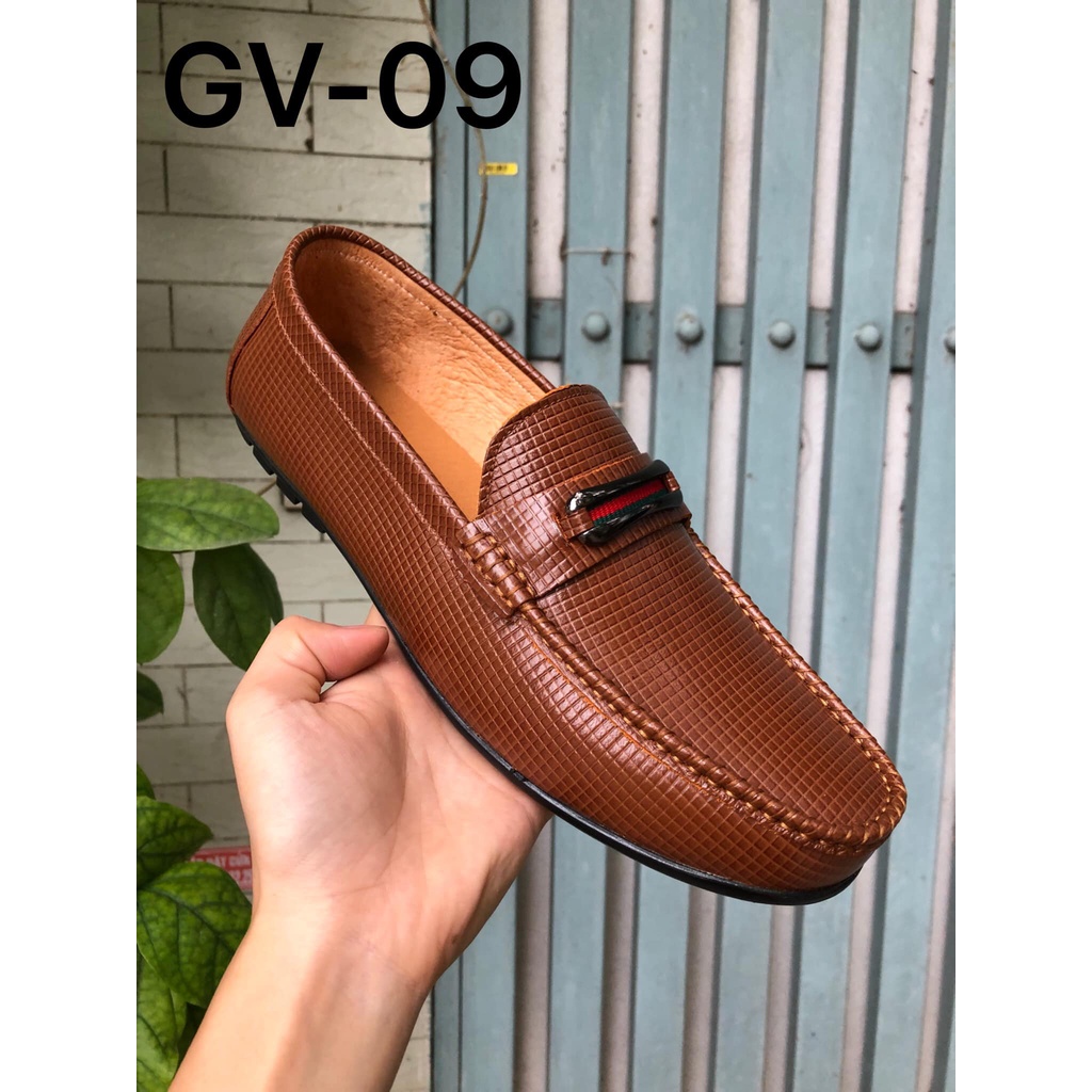 Giày mọi nam siêu nhẹ GV09, giày da nam cao cấp