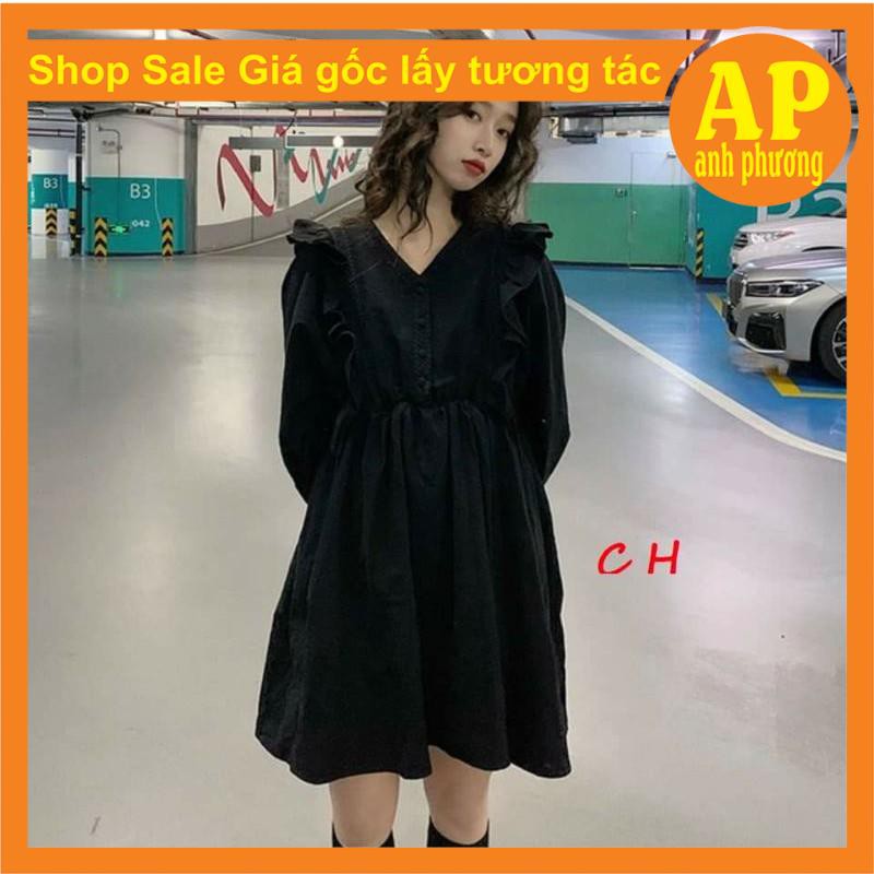 Váy Babydoll Trắng Đen tay bồng cánh dơi🦋 Đầm Nữ Tay Bồng Dáng Suông 🦋 Đầm nữ xòe | BigBuy360 - bigbuy360.vn
