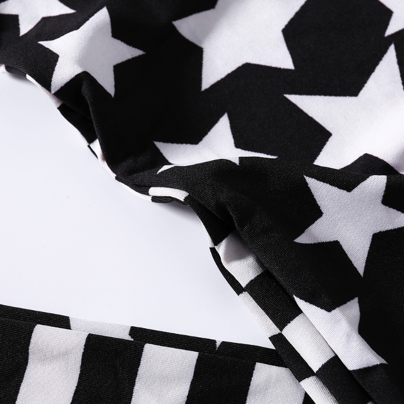 Quần Legging Lưng Thun Co Giãn Họa Tiết Kẻ Sọc + Ngôi Sao Dành Cho Nữ