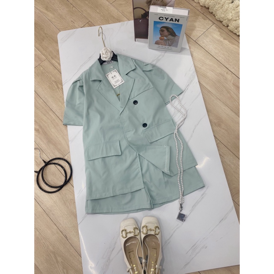Set vest cúc ngọc 2 món quần short đùi LT323 0322