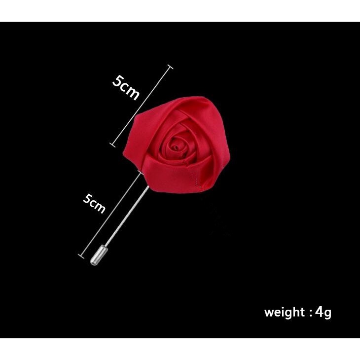 EFAN Trâm Cài Áo Hình Hoa Hồng / Trái Tim Bằng Vải Lụa Dài 5cm Kiểu Hàn Quốc Cổ Điển Dành Cho Bạn Nam