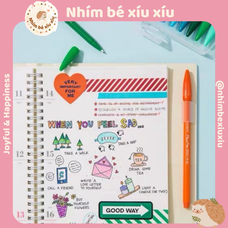 Bút Monami plus Pen 3000 - Bút viết thanh đậm ngòi 0.3mm - 36 màu VT321