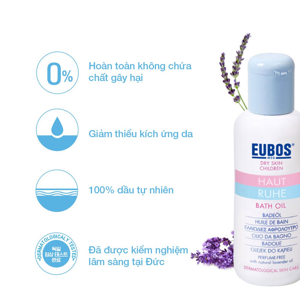 Sữa tắm cho bé dạng tinh dầu EUBOS Haut Ruhe Bath Oil 100ml