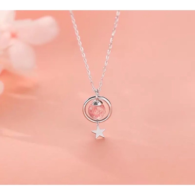 Dây Chuyền Bạc Xinh Xắn Mix Đ.á. Phon.g Thu.ỷ Hợp Mệnh, Dây Chuyền Hợp Thời Trang