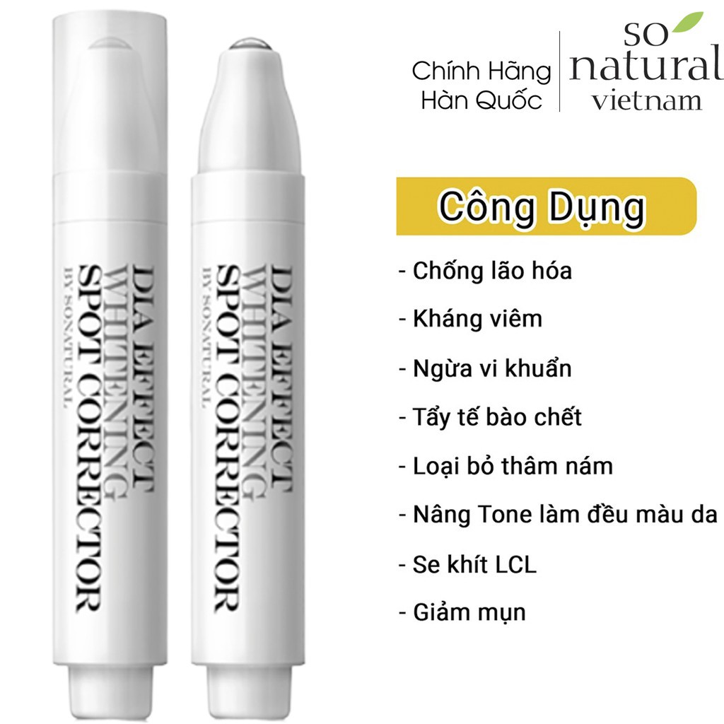 Thanh Lăn Giảm Nám Tàn Nhang hiệu quả Dia EffectWhitening SpotCorrector SoNatural Nhập Khẩu  Hàn Quốc Chuẩn