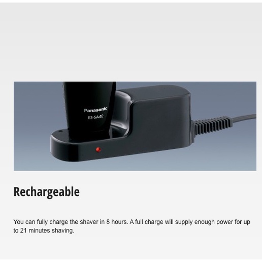 Máy cạo râu Panasonic ES-SA40-K (Panasonic recharge able Shaver ES-SA40)