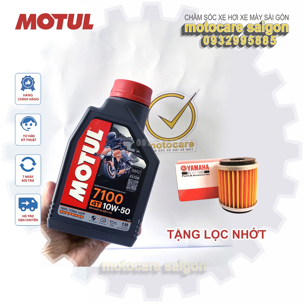 [Tặng Lọc Nhớt] Dầu nhớt tổng hợp 100% Motul 7100 4T 10W50 1L
