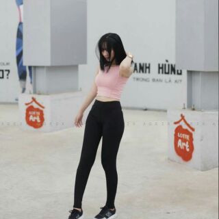 Quần legging đen trơn bigsize