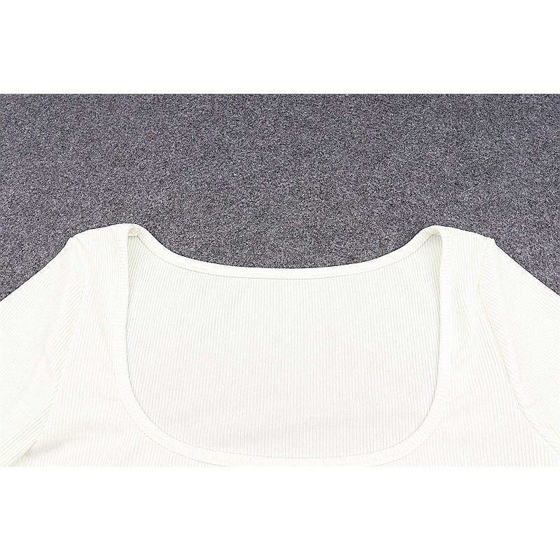 Áo Thun Tay Ngắn Cổ Vuông Màu Trơn Thời Trang Cho Nữ