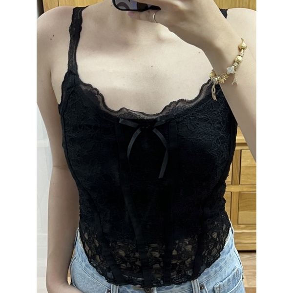 ÁO 2 DÂY PHỐI REN SHEIN