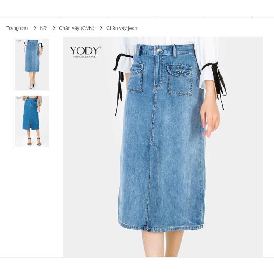 Chân váy Jean dáng dài Yody