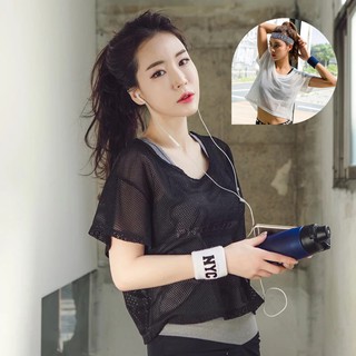 Áo Croptop Nữ Tập Gym Yoga Lưới - LIN STORE - Hàng Loại 1