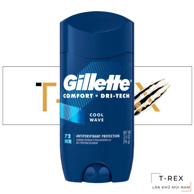 Lăn Khử Mùi Gillette Comfort + Dri-Tech Cool Wave 96Gr (Sáp Trắng)