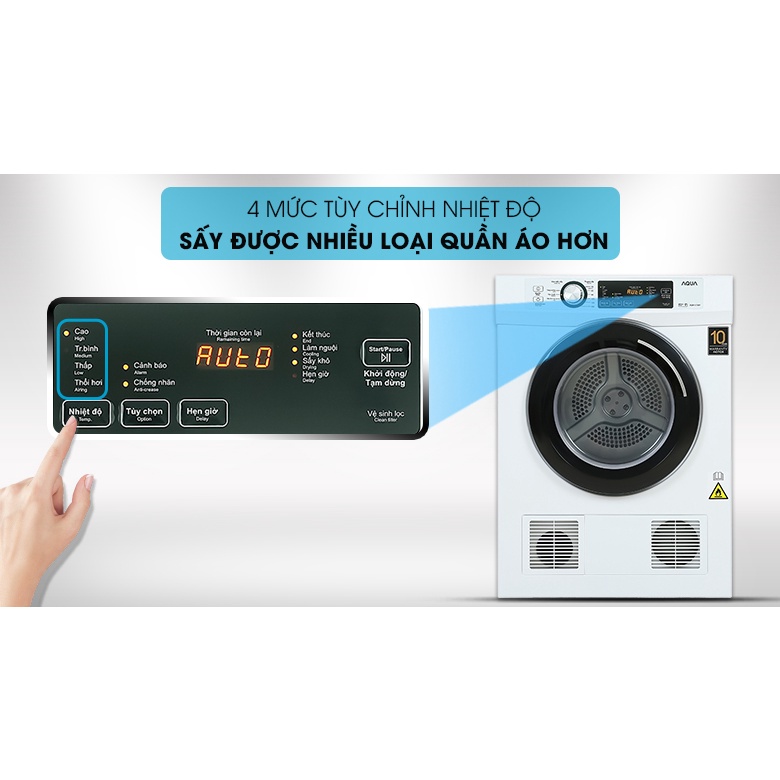Máy sấy thông hơi Aqua 7 Kg AQH-V700FW -Bảo hành chính hãng 24 tháng toàn quốc