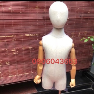Manocanh bé 2t,4t tay, chân gỗ tự nhiên có gắn đầu